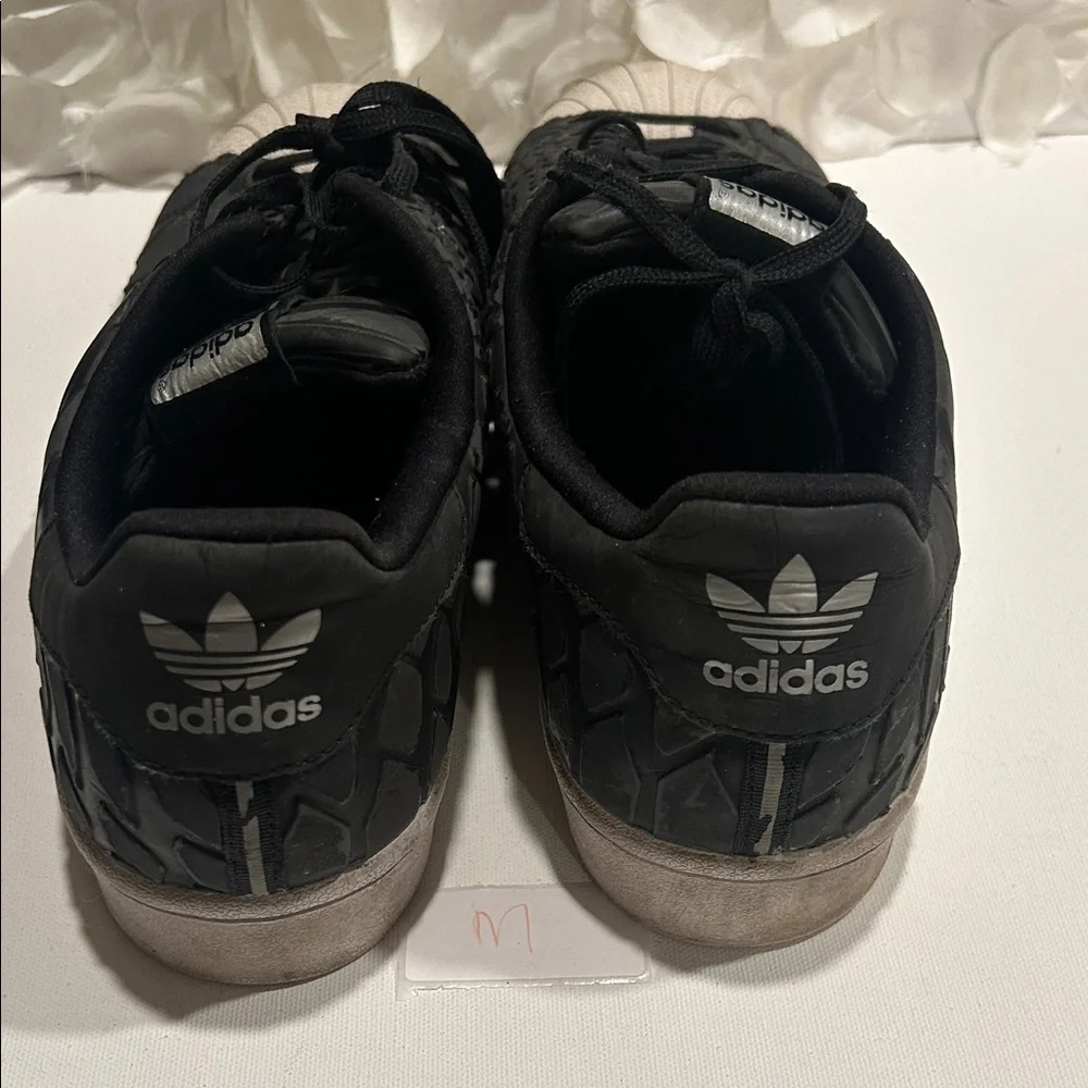 Adidas Black and White Textured Sneakers